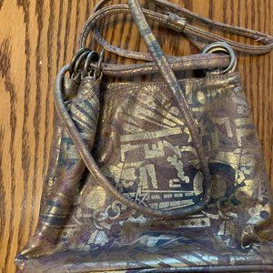 Vintage leather print bag